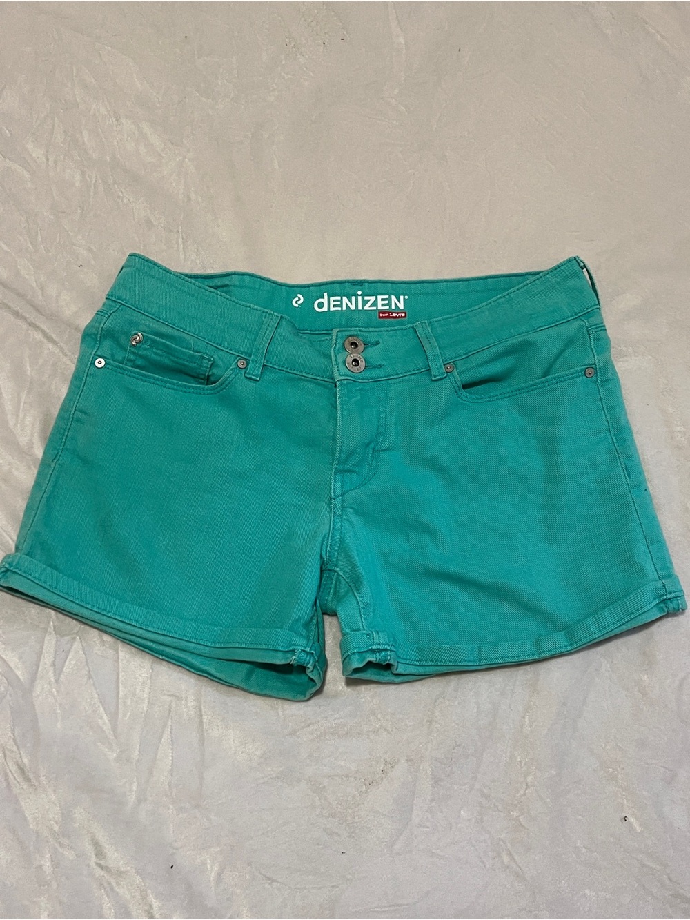 Denizen from Levi's Women’s Teal Mid-Rise Shorts